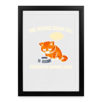 Chat Orange Chaos Drôle de Mème Chat Orange Tigré - Affiche encadrée (27 × 37 cm) - noir - Devant