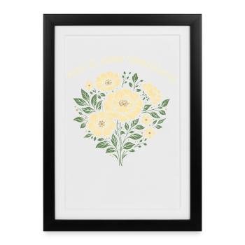 Feel It Grow Through It Floral Design - Framed poster (27 × 37 cm) - black - Front