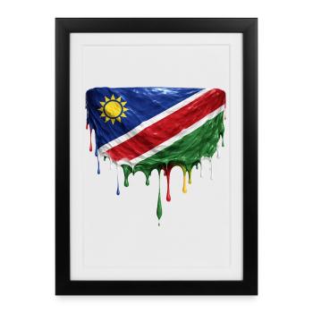 Namibia Flag Drop Art - Framed poster (27 × 37 cm) - black - Front