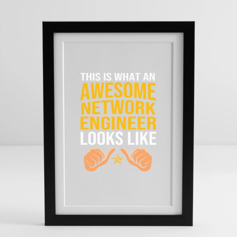 Network Engineer Programmer Computer Scientist Framed poster (27 × 37 cm)