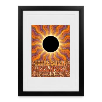 Total Solar Eclipse 2026 Sunburst Poster - Framed poster (27 × 37 cm) - black - Front