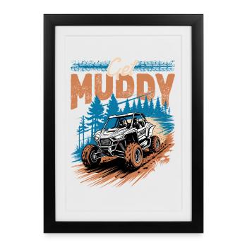 UTV Off Road 4 Wheeler Side by side - Framed poster (27 × 37 cm) - black - Front