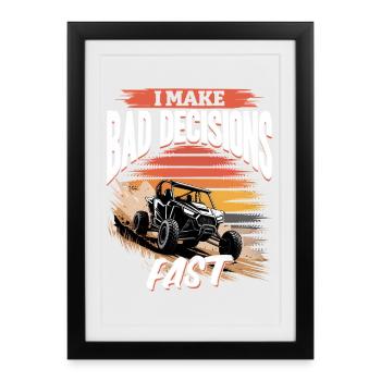 UTV Off Road 4 Wheeler Side by side - Framed poster (27 × 37 cm) - black - Front