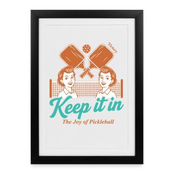 Joueur de pickleball drôle de raquettes Gardez la joie de - Affiche encadrée (27 × 37 cm) - noir - Devant