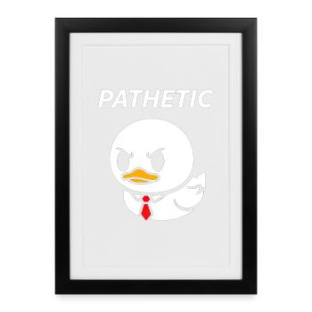 Canard pathétique avec cravate - Affiche encadrée (27 × 37 cm) - noir - Devant