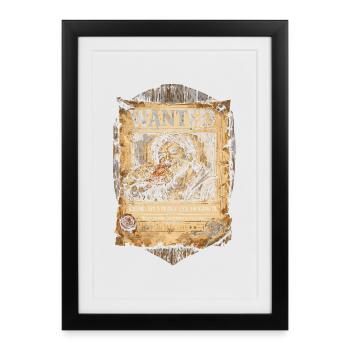 Festival médiéval Marché médiéval mangé 5 cuisses de dinde - Affiche encadrée (27 × 37 cm) - noir - Devant