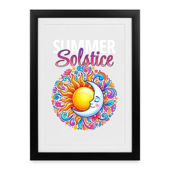 Litha Pagan Summer Solstice Midsummer Midsommar - Framed poster (27 × 37 cm) - black - Front