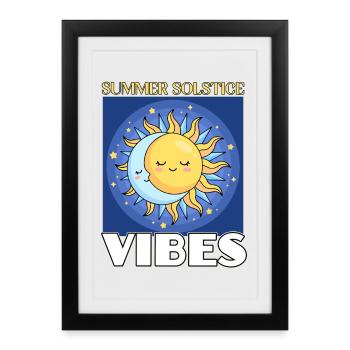 Litha Pagan Summer Solstice Midsummer Midsommar - Framed poster (27 × 37 cm) - black - Front