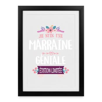 Marraine Géniale Édition Limitée - Affiche encadrée (27 × 37 cm) - noir - Devant