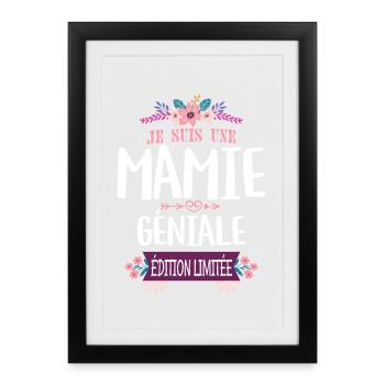 Mamie Géniale Édition Limitée - Affiche encadrée (27 × 37 cm) - noir - Devant