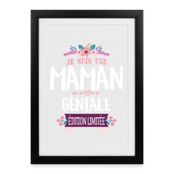 Maman Géniale Édition Limitée Mère Fête - Affiche encadrée (27 × 37 cm) - noir - Devant