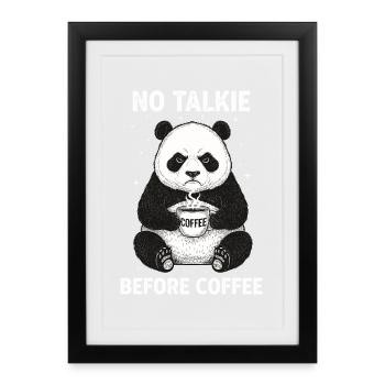 Kein Gespräch Vor Kaffee Liebhaber Panda - Gerahmtes Poster (27 × 37 cm) - Schwarz - Vorne