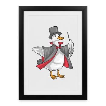 Duck Wizard Wand - Framed poster (27 × 37 cm) - black - Front