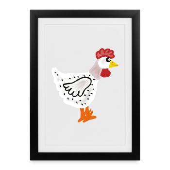 Colorful Chicken Chickens Hen Hens - Framed poster (27 × 37 cm) - black - Front