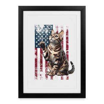 Bengal Cat US Bengalkatze - Framed poster (27 × 37 cm) - black - Front