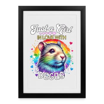 Degu Girl Degu - Framed poster (27 × 37 cm) - black - Front