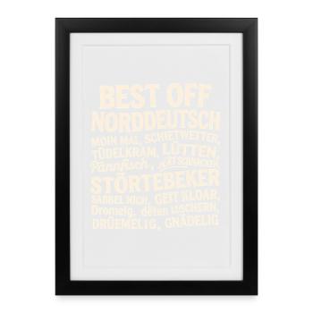  Best Off Norddeutsch Moin Mal Schietwetter Lütten - Gerahmtes Poster (27 × 37 cm) - Schwarz - Vorne