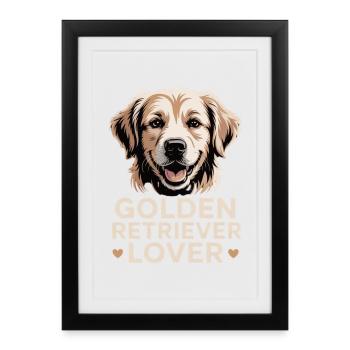 Golden Retriever Lover - Framed poster (27 × 37 cm) - black - Front