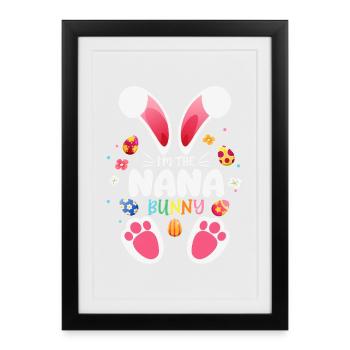 Charme de Pâques Nana Bunny - Affiche encadrée (27 × 37 cm) - noir - Devant