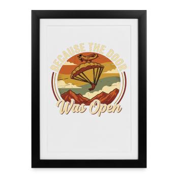 Slogan parachutiste Aventure Parapente - Affiche encadrée (27 × 37 cm) - noir - Devant