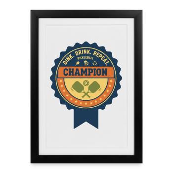 Pickleball Funny Player Love Pickleball Champion - Framed poster (27 × 37 cm) - black - Front