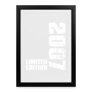 Cadeau d'anniversaire 19 ans 2007 Garçon Fille - Affiche encadrée (27 × 37 cm) - noir - Devant