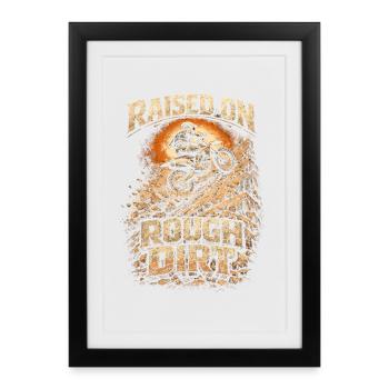 Dirtbike Dirt Bike Motocross Raised On Rough Dirt - Framed poster (27 × 37 cm) - black - Front