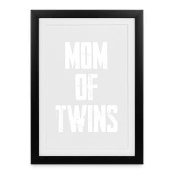 mom of twins - Framed poster (27 × 37 cm) - black - Front