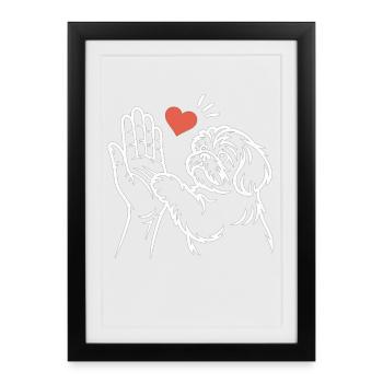 Cadeau de chien en haut de cinq pour un chien en cadeau - Affiche encadrée (27 × 37 cm) - noir - Devant