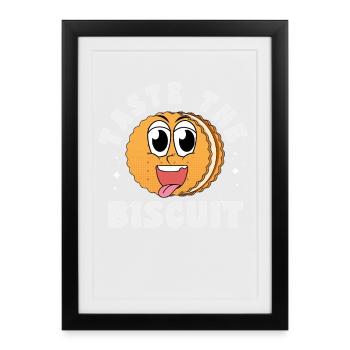 Goûte au biscuit Biscuit Biscuit Cartoon Cookie - Affiche encadrée (27 × 37 cm) - noir - Devant