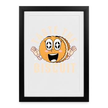 Taste the Biscuit Mascot - Framed poster (27 × 37 cm) - black - Front