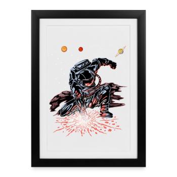 Télé-shirt Astronaut Punch Galaxy - Affiche encadrée (27 × 37 cm) - noir - Devant