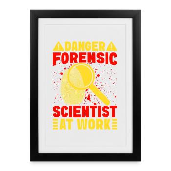 Scientifique spécialisé en sciences médico-légales spécialisé en danger - Affiche encadrée (27 × 37 cm) - noir - Devant