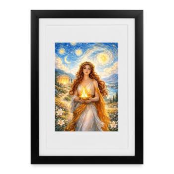 Hestia Starry Night - Framed poster (27 × 37 cm) - black - Front