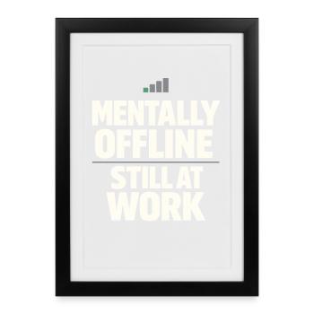 Ausgebrannter Millennial, Müder Erwachsener, - Gerahmtes Poster (27 × 37 cm) - Schwarz - Vorne