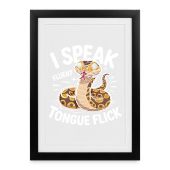 Fluent Tongue | King Python Humor - Framed poster (27 × 37 cm) - black - Front