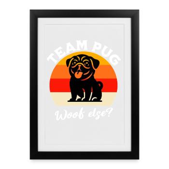 Équipe Pug - Affiche encadrée (27 × 37 cm) - noir - Devant
