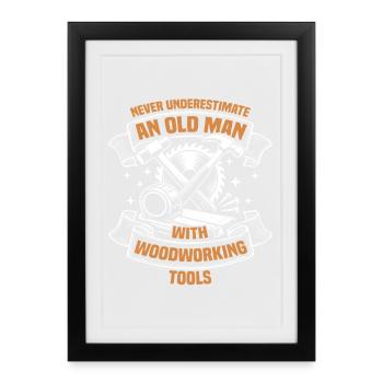 An old man woodworking carpenter carpenter - Framed poster (27 × 37 cm) - black - Front