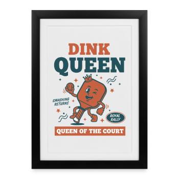 Joueuse de Pickleball Dink Queen Of The Court Queen Of The Court - Affiche encadrée (27 × 37 cm) - noir - Devant