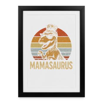 Mamasaurus Mom Mom Gift Idea Humor Funny - Framed poster (27 × 37 cm) - black - Front