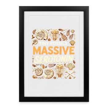 Small fossils, great luck | Fossil hunting - Framed poster (27 × 37 cm) - black - Front