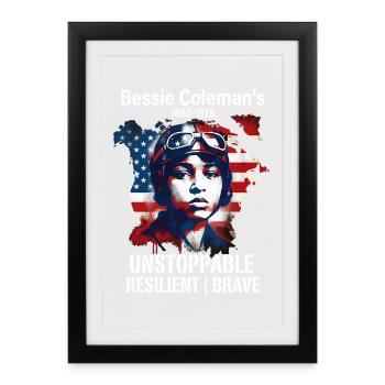 Bessie Coleman Courageous aviation pioneer - Framed poster (27 × 37 cm) - black - Front