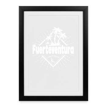 Fuerteventura Canary Islands Retro Souvenir - Framed poster (27 × 37 cm) - black - Front