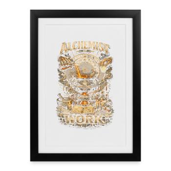 Herboriste, apothicaire, alchimiste en activité - Affiche encadrée (27 × 37 cm) - noir - Devant
