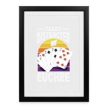 Facilement distrait par l’Euchre - Affiche encadrée (27 × 37 cm) - noir - Devant