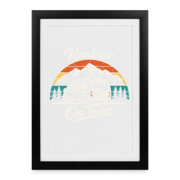 Camise de camping de retraité en tournée Motorhome - Affiche encadrée (27 × 37 cm) - noir - Devant