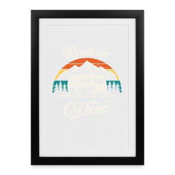 Caravane de chemises de camping pour retraits en tournée - Affiche encadrée (27 × 37 cm) - noir - Devant
