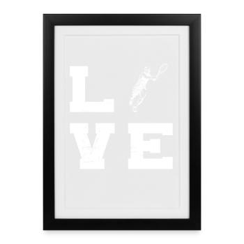 Idée cadeau pour un tennis avec tennis - Affiche encadrée (27 × 37 cm) - noir - Devant
