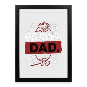 Gravel Dad Bike Tout-terrain Dad Biker - Affiche encadrée (27 × 37 cm) - noir - Devant