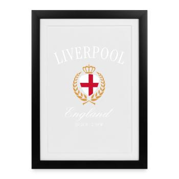 Liverpool England Coat of Arms Crown – Travel Souvenir - Framed poster (27 × 37 cm) - black - Front